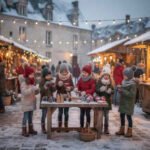 enfants en décembre avec neige